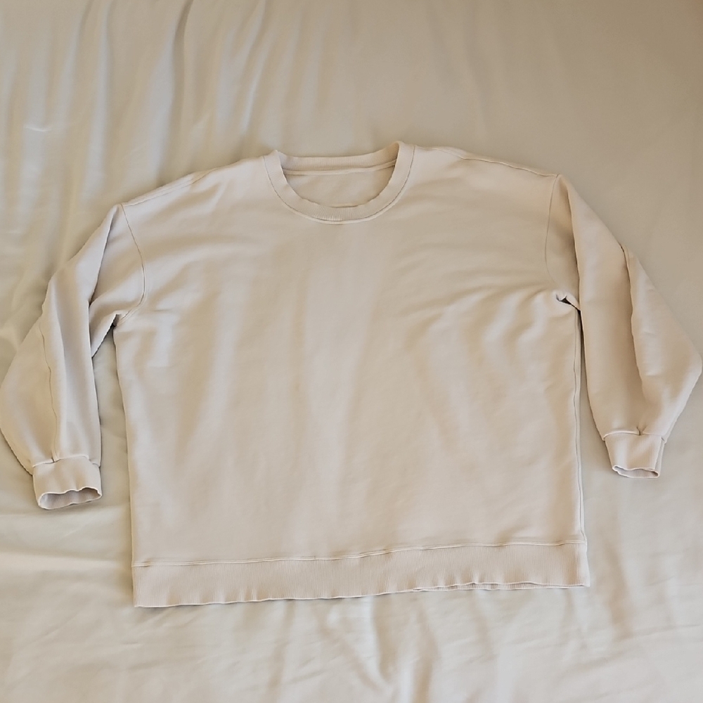 Lululemon White Crew Neck Oversized Sweater Size 16